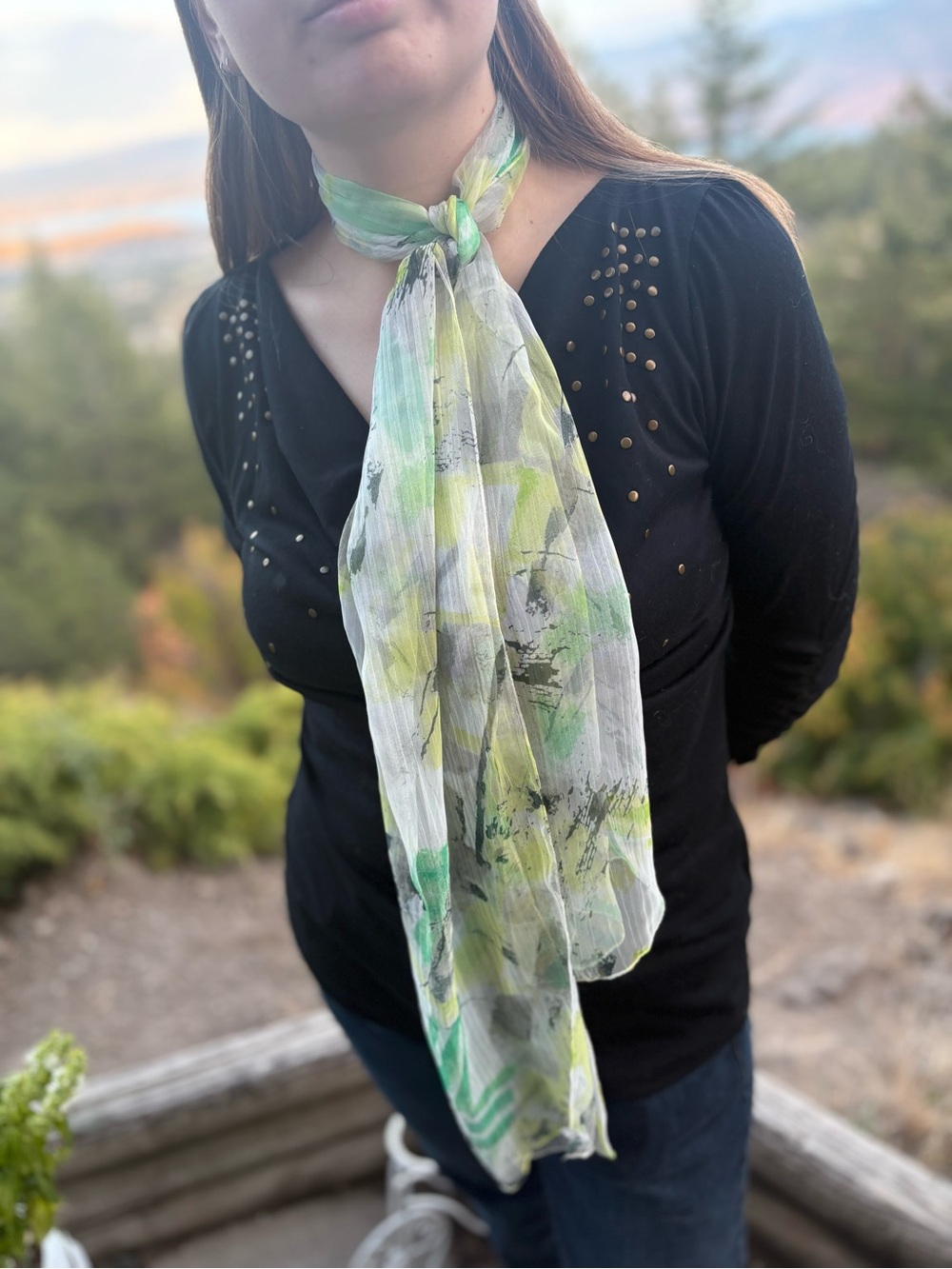 Vintage Chiffon Scarf Made in Italy
